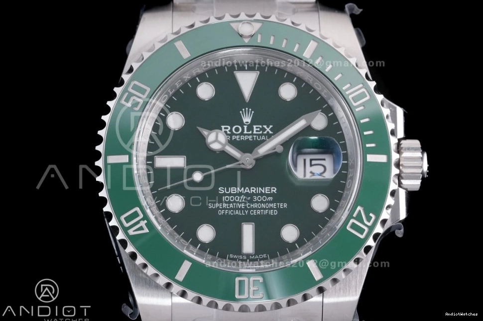 Sporty SA 1:1 Best 1125 904L Green Edition 116610 On Submariner SS LV Clean Hulk Ceramic Bracelet 0524